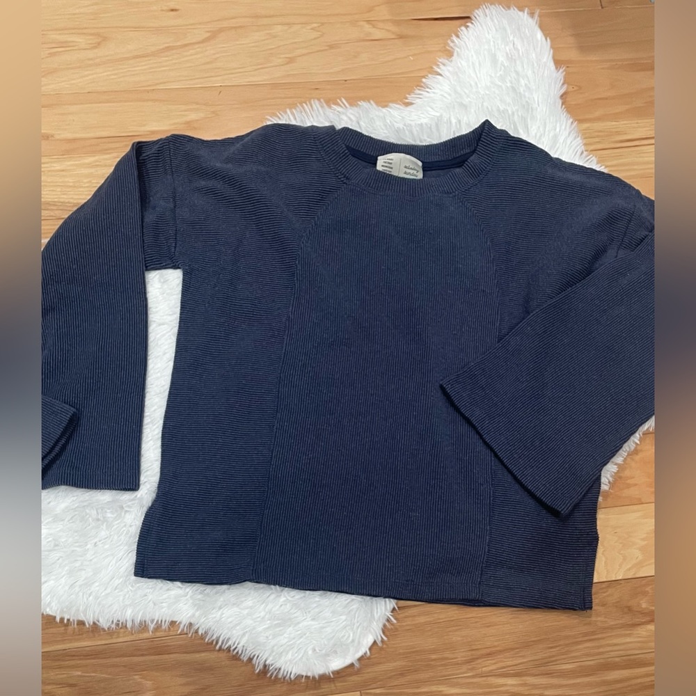 Anthropologie 💙 Navy Ribbed Knit Top